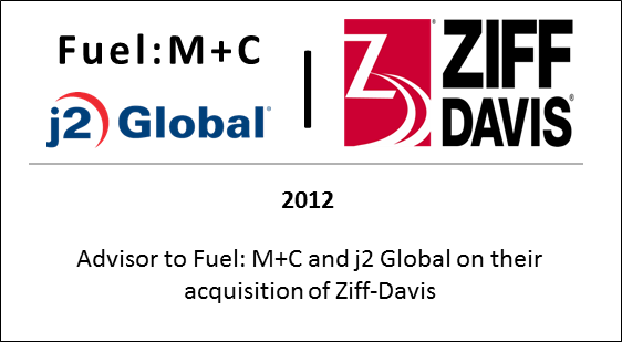 2012 Advisor to Fuel: M+C and J2 Global on their acquisition of Ziff Davis