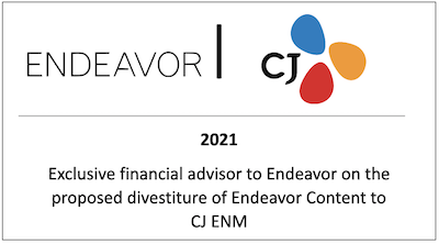 Exclusive financial advisor to Endeavor on the proposed divestiture of Endeavor Content to CJ ENM
