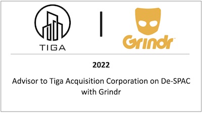 Advisor to Tiga Acquisition Corporation on De-SPAC with Grindr