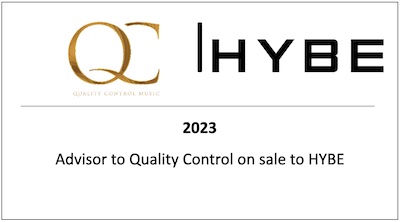 Advisor to Quality Control on sale to HYBE