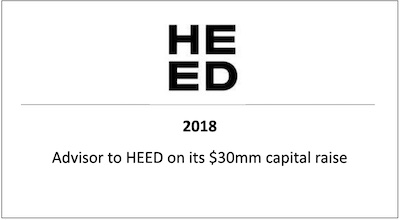 Advisory to HEED on its $30 million capital raise