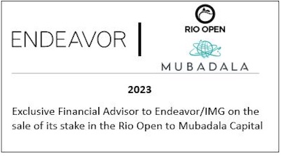 Exclusive Financial Advisor to Endeavor/IMG on the sale of its stake in the Rio Open to Mubadala Capital